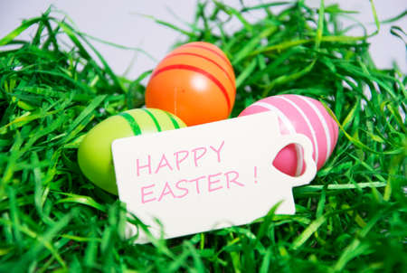 colourful decoration of easter egg and greeting card 