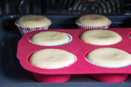 muffins in oven