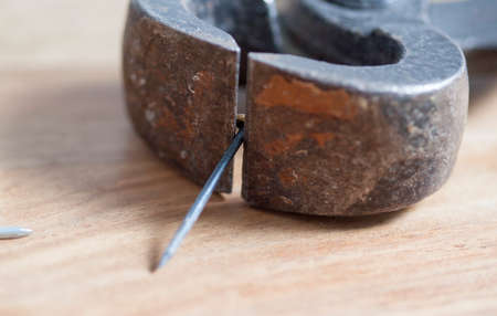 tool on wooden backgroundの写真素材