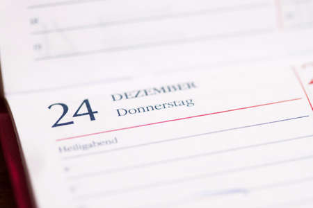 Caleder showing Christmas dayの写真素材
