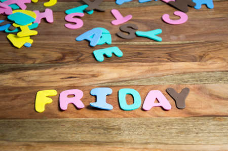 Word friday formed by colorful lettersの写真素材