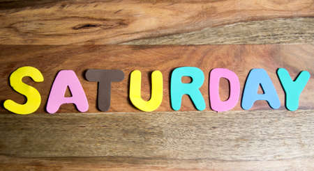 Word saturday formed by colorful lettersの写真素材