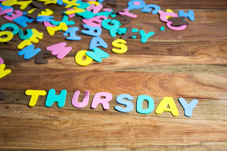 Word thursday formed by colorful lettersの写真素材