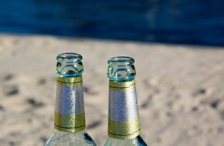 beer on a beach barの写真素材