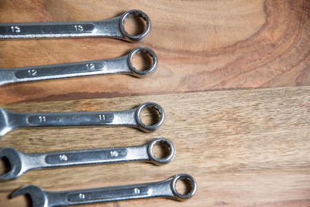 tool on wooden backgroundの写真素材