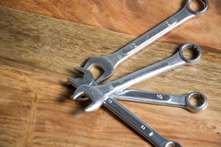 tool on wooden backgroundの写真素材