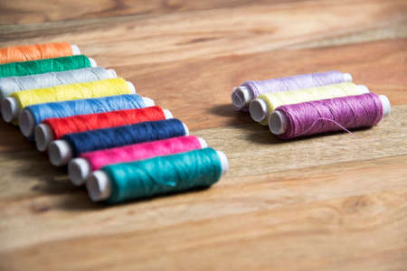colorful sewing threadの写真素材