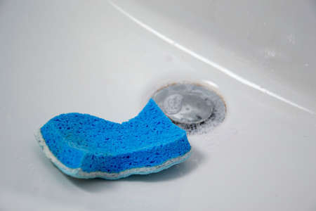 cleaning the bathroom