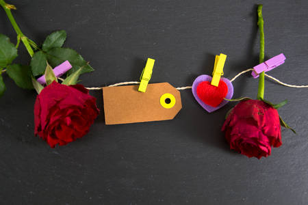 nice background with roses and heartsの写真素材