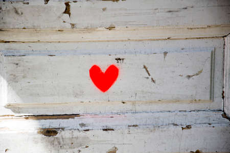 a heart on a wooden wall