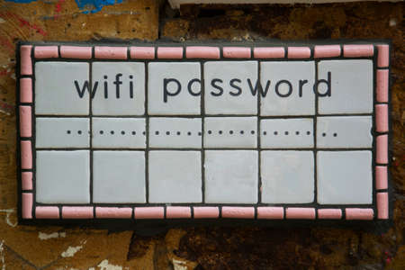 sign with the words wifi passwordの写真素材