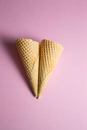 empty ice cream wafferの写真素材