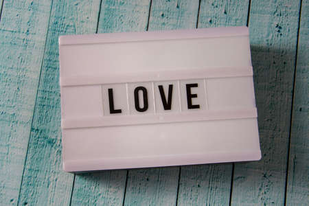 LIghtbox with the word Loveの写真素材