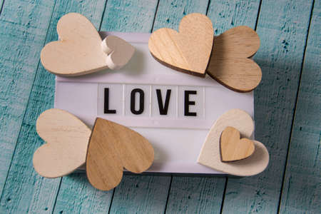 LIghtbox with the word Loveの写真素材