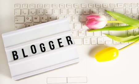 LIghtbox with the word bloggerの写真素材