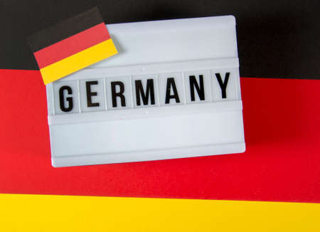 Lightbox with the german flagの写真素材