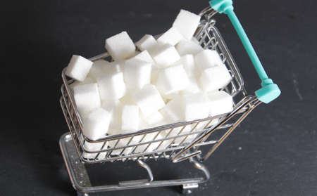 some white sugar cubesの写真素材