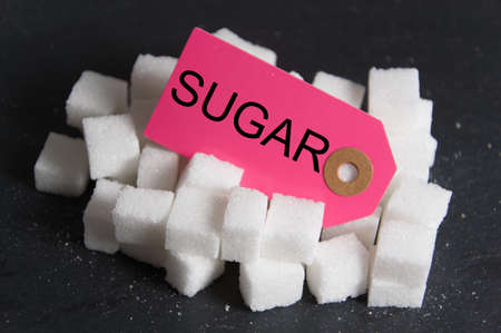 some white sugar cubesの写真素材