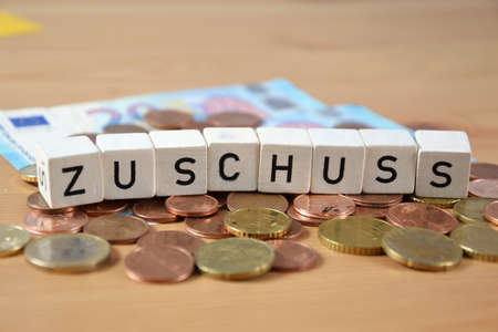 Zuschuss - the german word for grantの写真素材