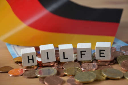 Hilfe ( german word for help )の写真素材