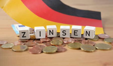 Zinsen- the german word for interestの写真素材
