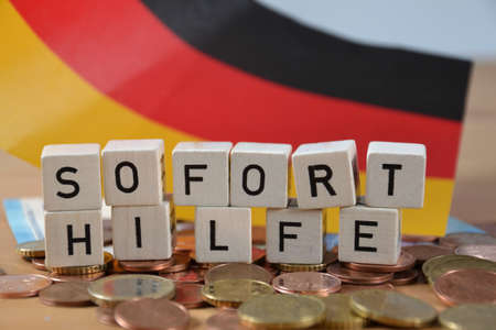 Soforthilfe( german word for emergency relief )の写真素材