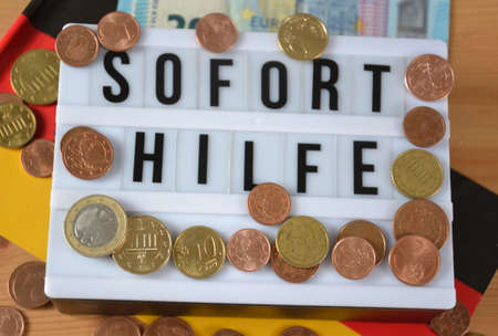 Soforthilfe( german word for emergency relief )の写真素材