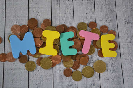 Miete - the german word for rentの写真素材