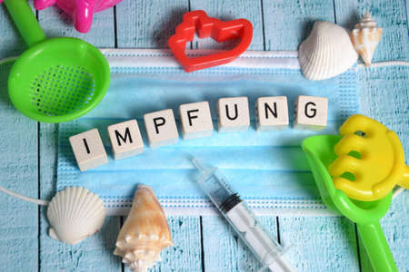 Medicine concept for vaccine with a syringe