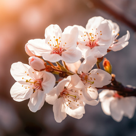 Cherry blossom in spring time with soft focus and shallow depth of fieldの素材