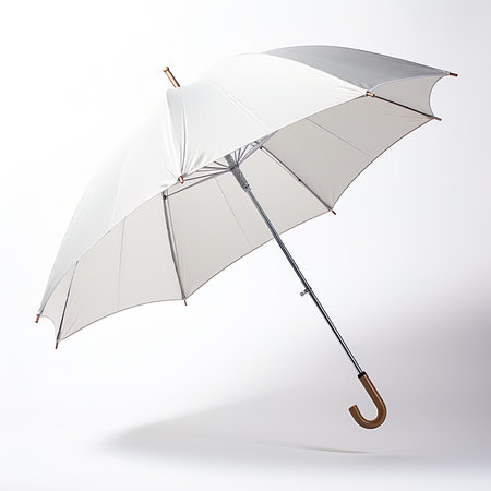 Umbrella isolated on white background. 3d render illustration.の素材