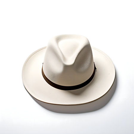 White cowboy hat isolated on a white background. 3d rendering.の素材