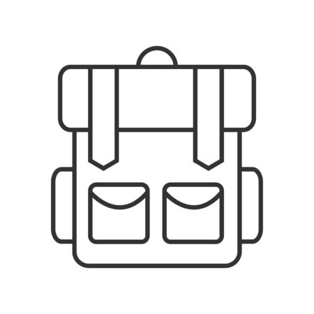 Backpack icon line art style. Vector Illustration.のイラスト素材