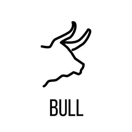 Bull icon in modern line style. High quality black outline pictogram for web site design and mobile apps. Vector illustration on a white background.のイラスト素材