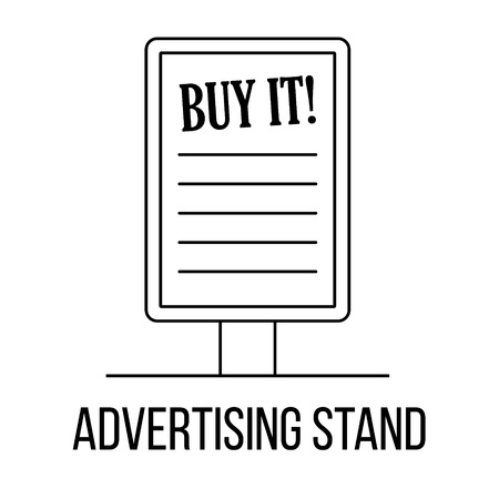 Advertising stand icon line art style. Vector Illustration.のイラスト素材