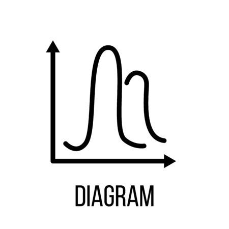 Diagram icon in modern line style. High quality black outline pictogram for web site design and mobile apps. Vector illustration on a white background.のイラスト素材