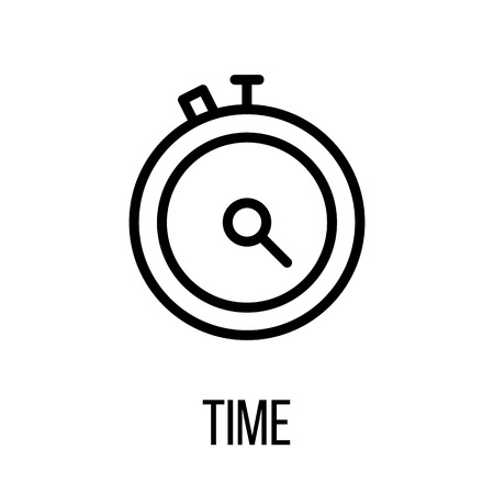 Time icon in modern line style. High quality black outline pictogram for web site design and mobile apps. Vector illustration on a white background.のイラスト素材