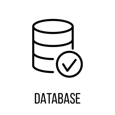 Database Icon In Modern Line Style High Quality Black Outline Pictogram For Web Site Design And Mobile Apps Vector Illustration On A White Background のイラスト素材 ストックフォト 写真素材のstock Foto ストックドットフォト