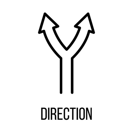 Direction icon  in modern line style. High quality black outline pictogram for web site design and mobile apps. Vector illustration on a white background.のイラスト素材
