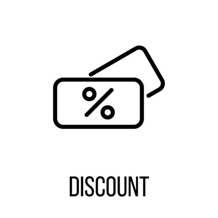 Discount icon  in modern line style. High quality black outline pictogram for web site design and mobile apps. Vector illustration on a white background.のイラスト素材