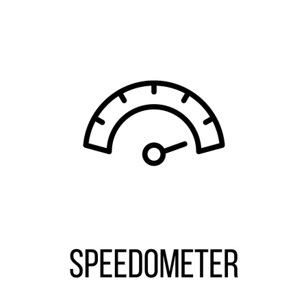 Speedometer icon or logo in modern line style. High quality black outline pictogram for web site design and mobile apps. Vector illustration on a white background.のイラスト素材