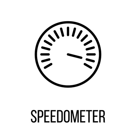 Speedometer icon or logo in modern line style. High quality black outline pictogram for web site design and mobile apps. Vector illustration on a white background.のイラスト素材