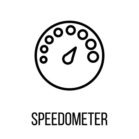 Speedometer icon or logo in modern line style. High quality black outline pictogram for web site design and mobile apps. Vector illustration on a white background.のイラスト素材