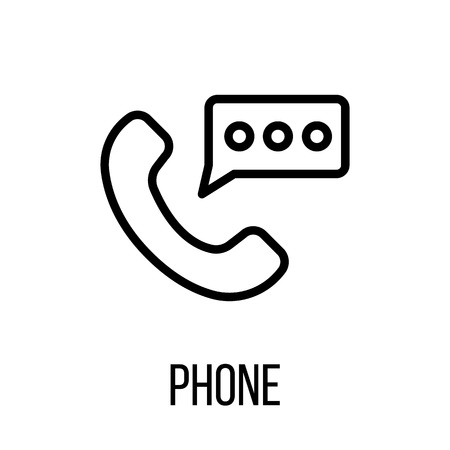 Phone icon or logo in modern line style. High quality black outline pictogram for web site design and mobile apps. Vector illustration on a white background.のイラスト素材