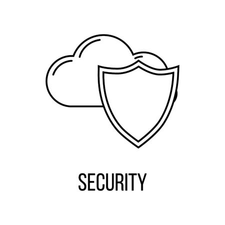 Security icon or logo line art style. Vector Illustration.のイラスト素材