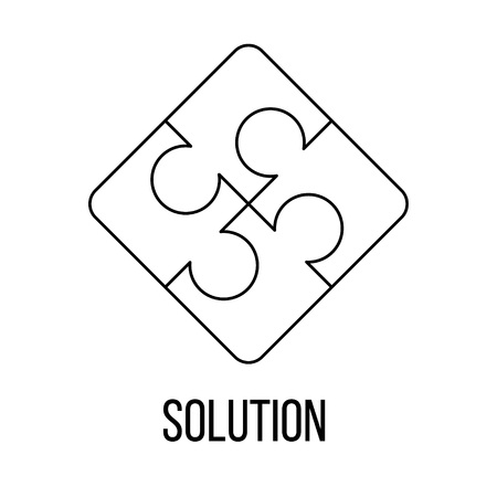 Solution icon or logo line art style. Vector Illustration.のイラスト素材