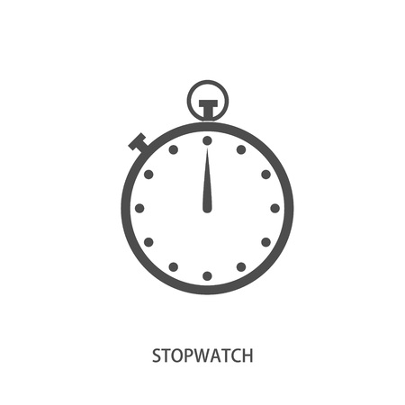 Stop watch icon in modern line styleのイラスト素材