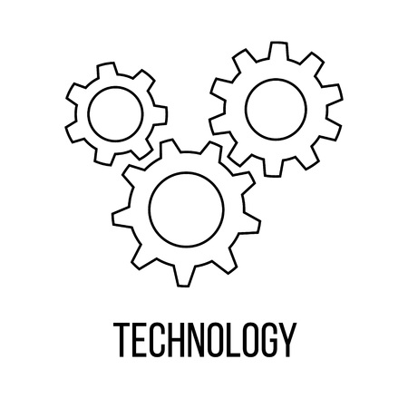 Technology icon or logo line art style. Vector Illustration.のイラスト素材