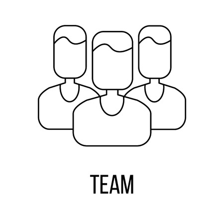 Team icon or logo line art style. Vector Illustration.のイラスト素材