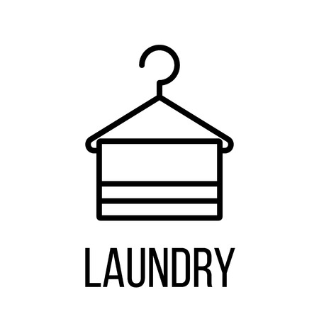 Laundry icon or logo in modern line style. High quality black outline pictogram for web site design and mobile apps. Vector illustration on a white background.のイラスト素材